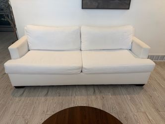 White Fabric Two-Seat Sofa