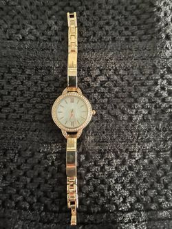 Diamonique Round Watch with Bracelet - Needs Battery Strap