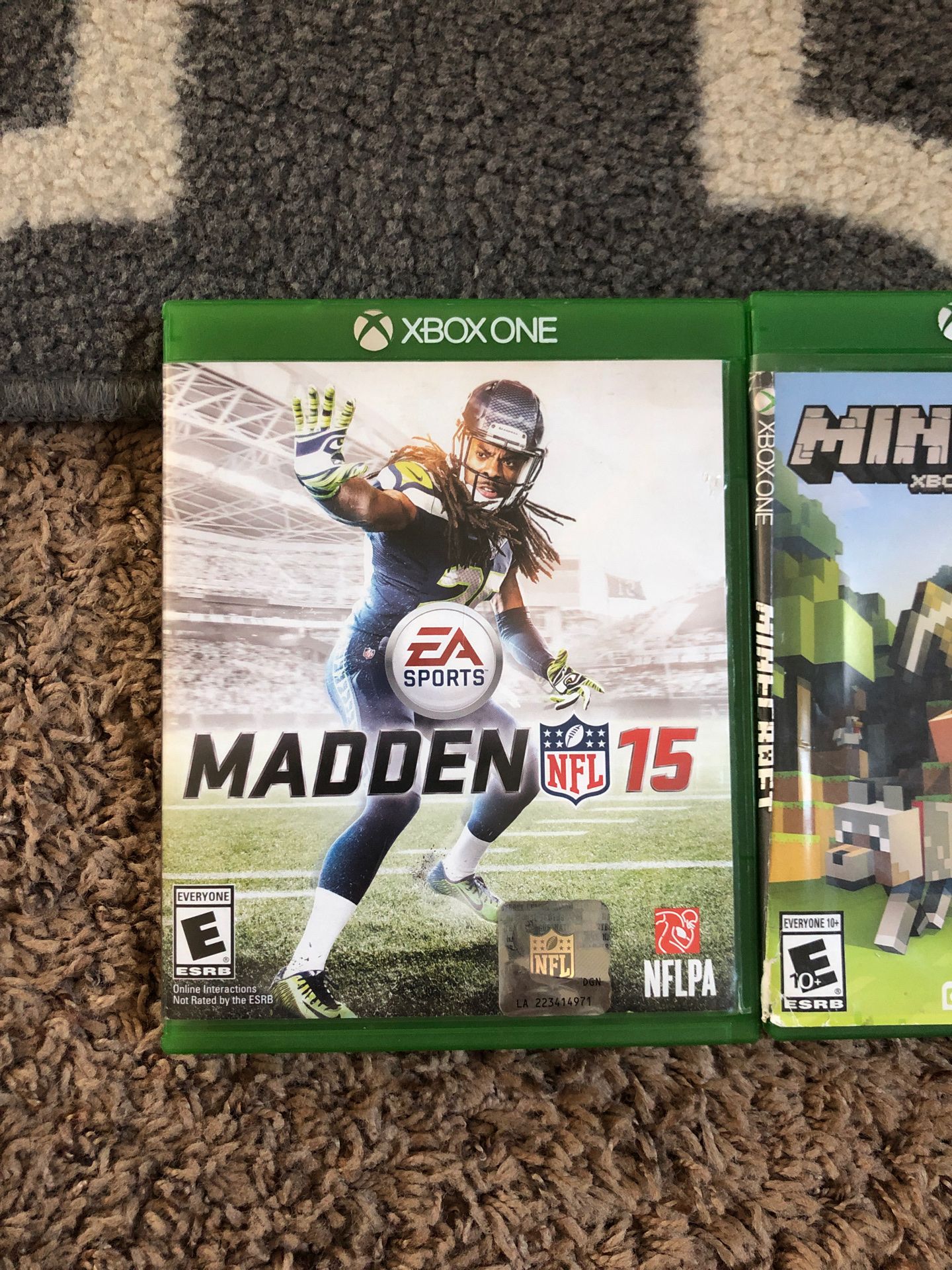 Selling Madden 15 and Minecraft. No scratches. Used. Good condition