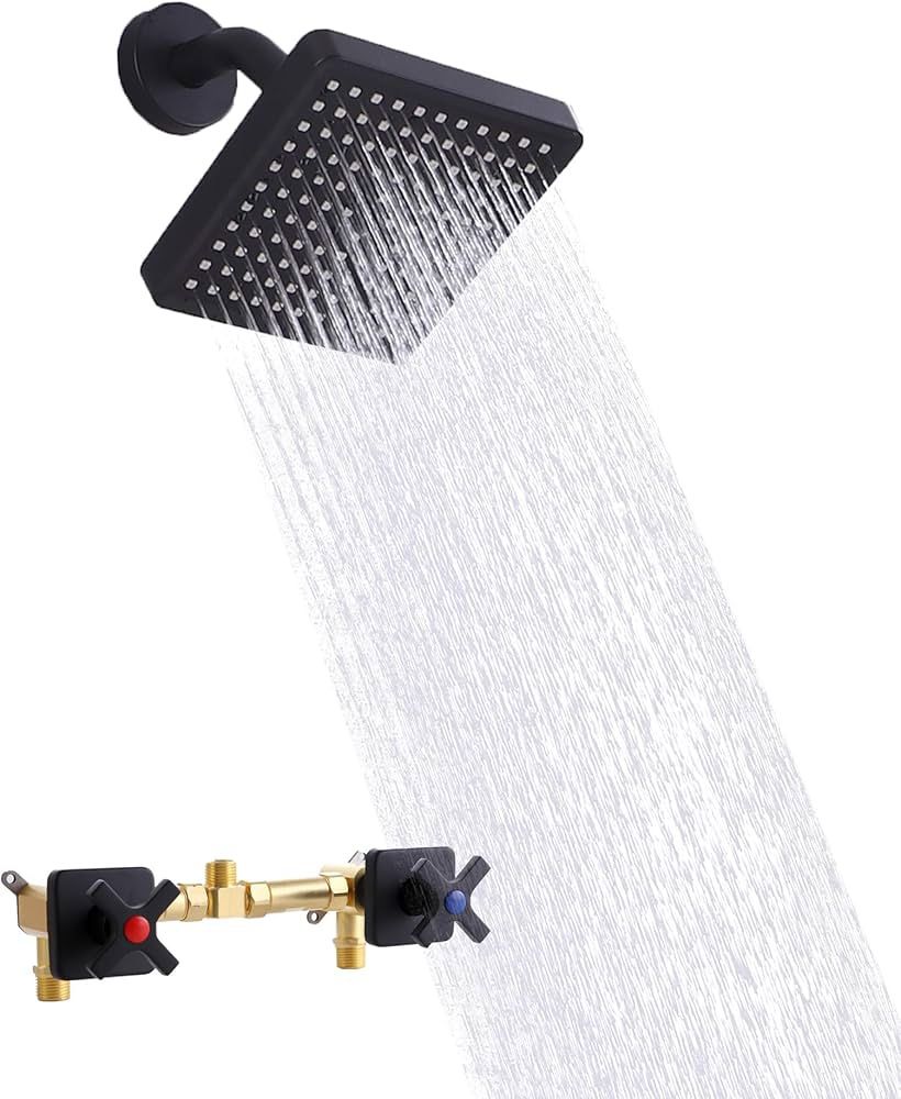 2-Handle Shower Faucet Set – Matte Black Shower Trim Kit w/ Valve