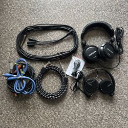 Assorted Cords & Headphones Bundle