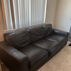 FREE! Black Leather Couch