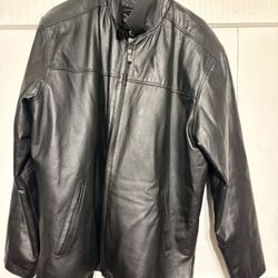 Beverly Hills Leather Club USA Men's Black Leather Zipper Jacket Size S