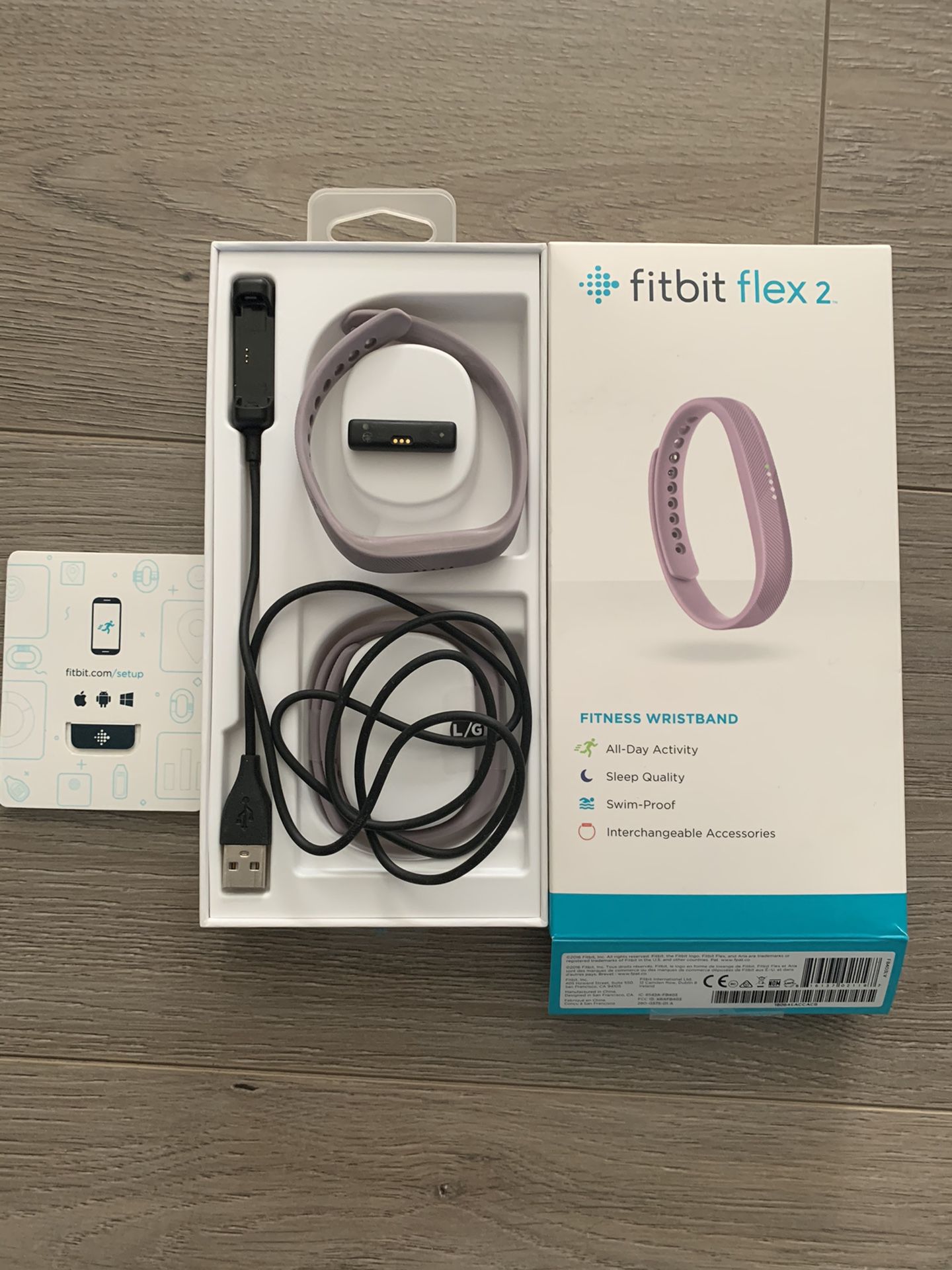 Fitbit Flex 2 fitness tracker wristband Lavender 2 bands