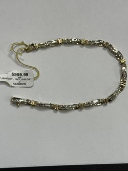 10k Gold  Tennis Bracelet With Natural Diamonds Inv# 310