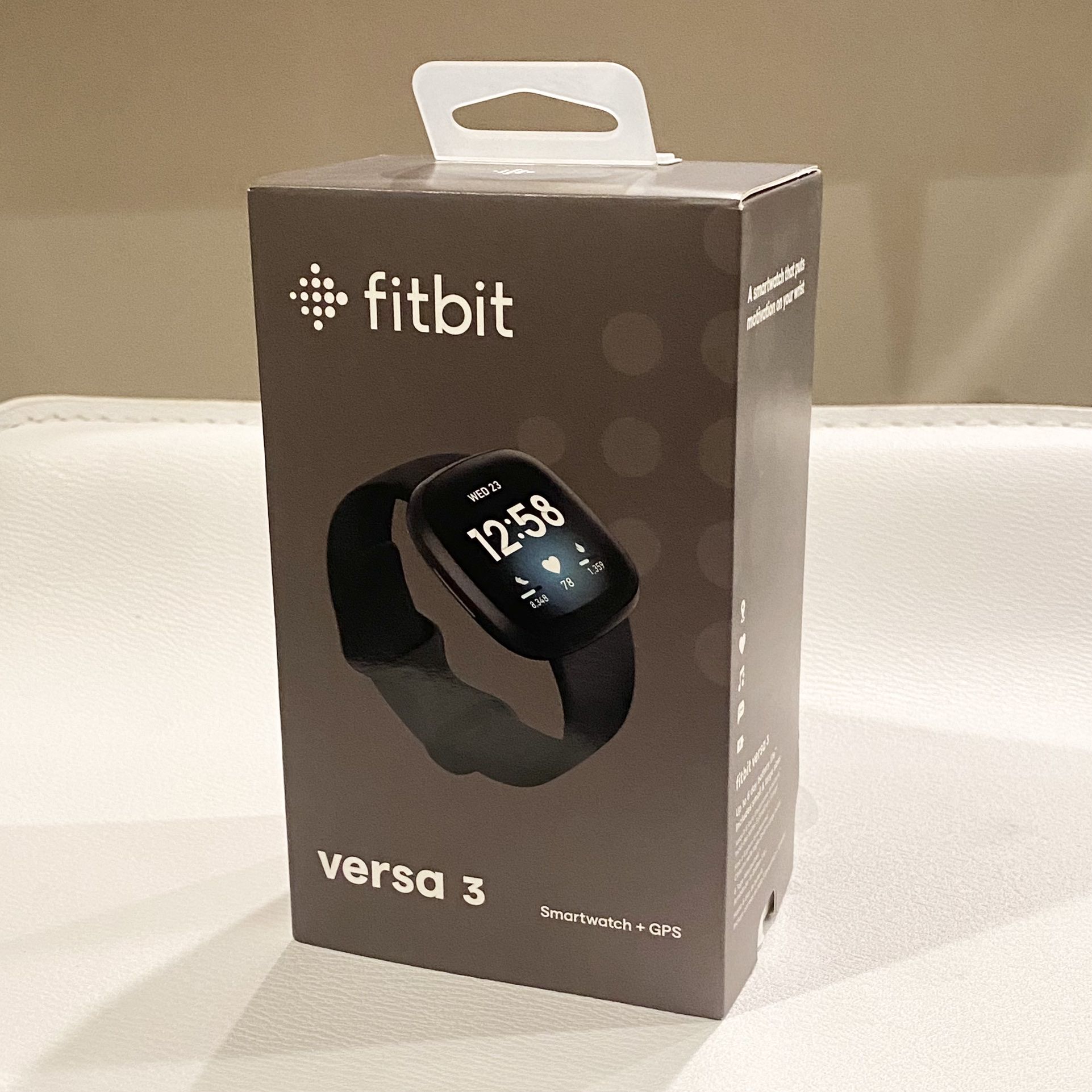 Fitbit Versa 3 Smartwatch Health Fitness, Heart Rate, Music, Alexa. Onyx Black Smart Watch Gift