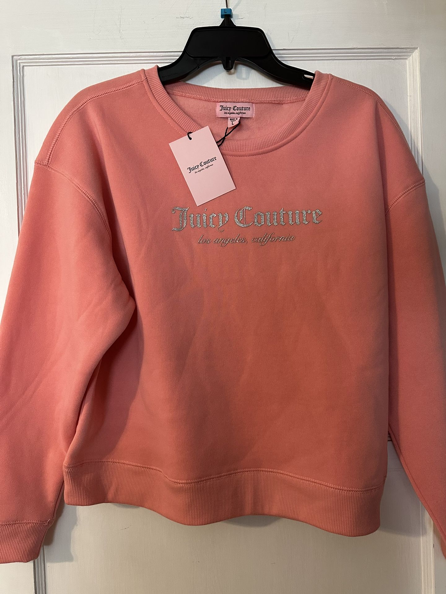 Brand new-Juicy Couture Coral Sweatshirt with Embroidered Logo set with shorts