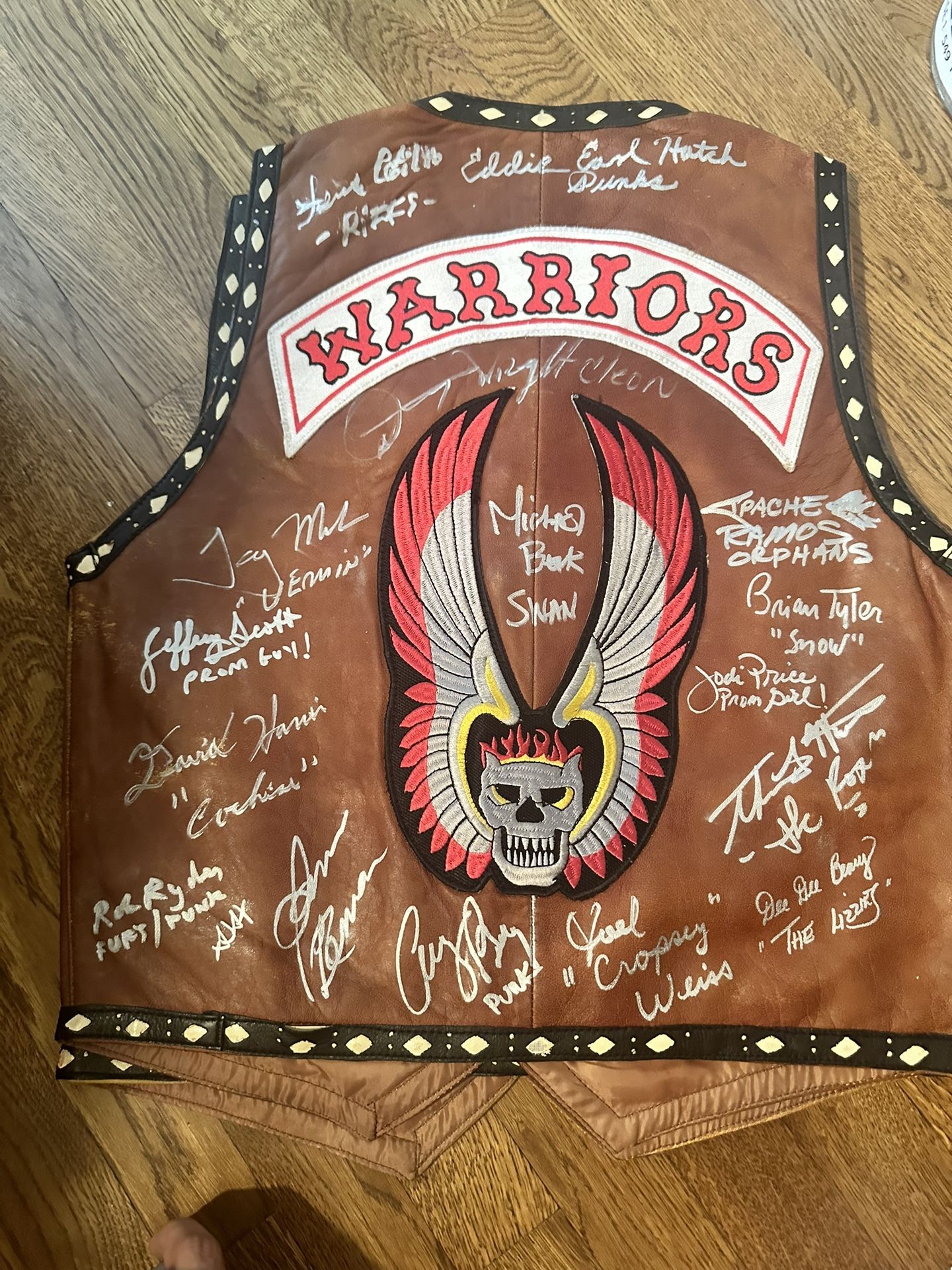 The Warriors Movie Genuine Leather Signed Autographed Vest Swan Ajax Furies