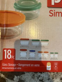 Meal Prep Simply Store Glass Rectangular and round Food Container Set  (18-Piece