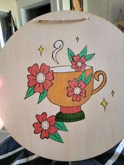 Custom Wood Burned Painting Sign 