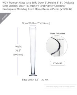 Beautiful Tall Wedding Vases