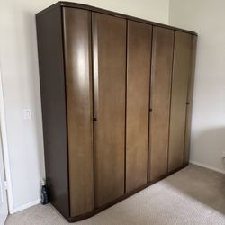 Japanese Modern Large 3-piece Wardrobe with Mirrors and Drawers from Japan Very Good Condition 