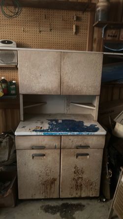 Old metal kitchen cabinet