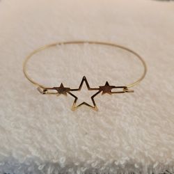 Star Bangle Bracelet Gold Tone