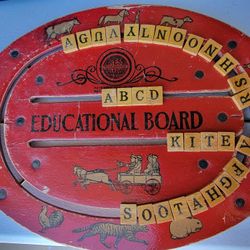 1918 Antique Educational Board Collectible Toy -  Functional.

