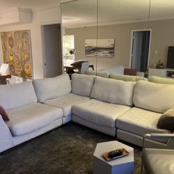 Modern Light Beige L-Shaped Sectional Sofa – Great Condition!