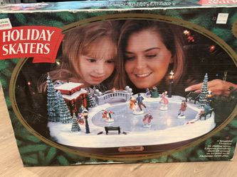 VTG Complete 1995 Mr. Christmas Holiday Skaters 1890 Victorian Ice Skating Rink