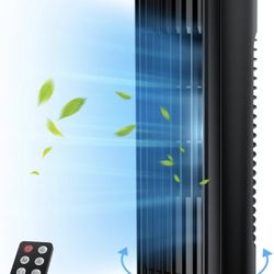 Tower Fan, 23ft/s Desk Fan with Remote, 70° Oscillating, Standing Table Fan with 4 Speeds, 4 Modes, 12Timer, 2026 New 13'' Bladeless Fan for Bedroom O