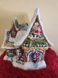Santa's Toyshop Ceramic Christmas Village Building