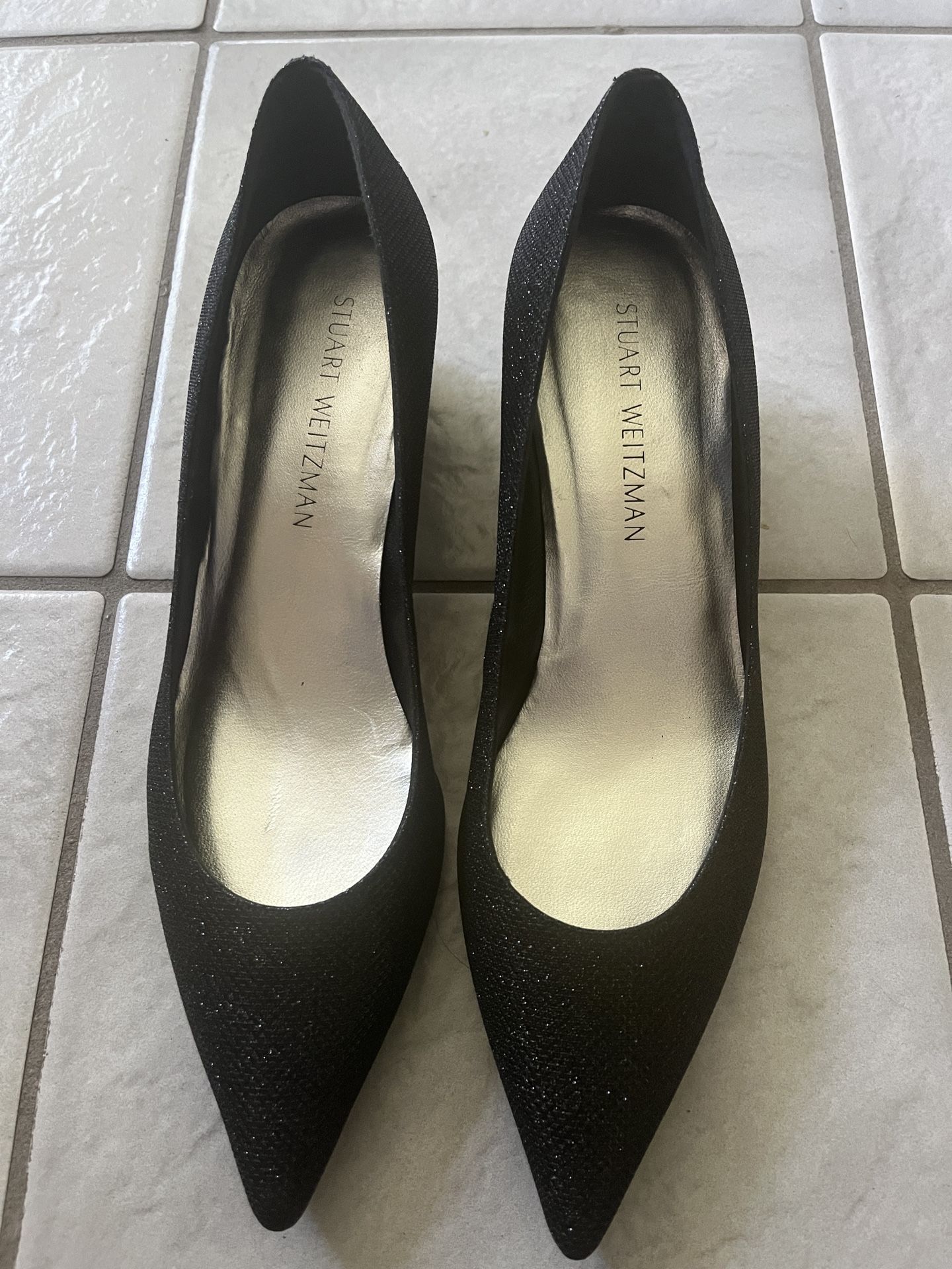 Stuart Weitzman (New) Black leather Heels size 10