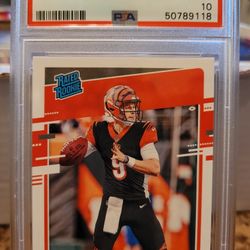 2020 PANINI DONRUSS # 301 JOE BURROW PSA 10. SELLING FOR JUST $200.00 OR BEST OFFER.