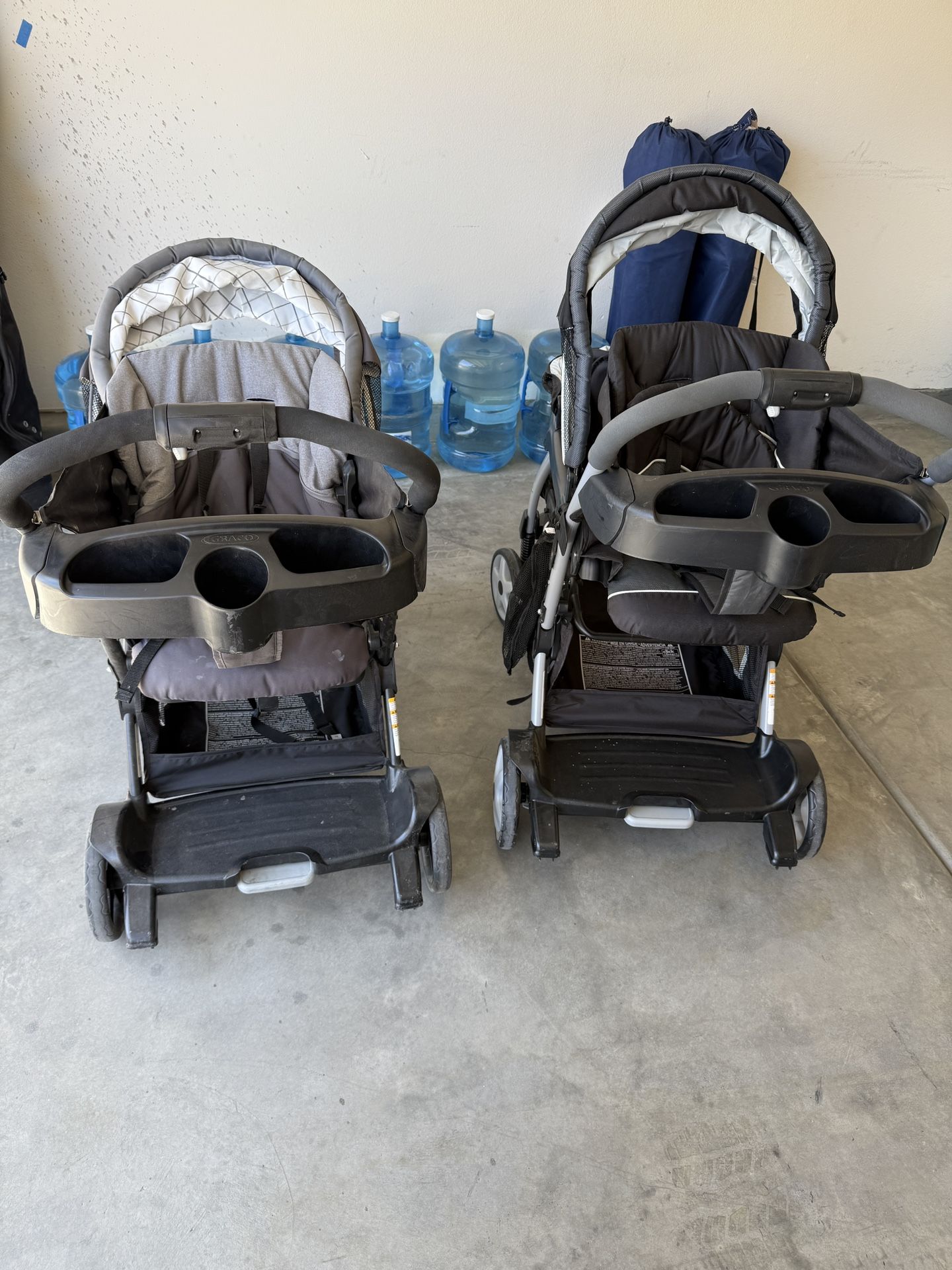 2 Double Strollers