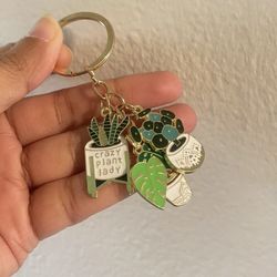 Crazy Plant Lady Keychain