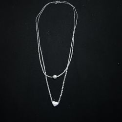 Sterling Silver Double Layer Necklace 