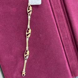 14K Gold Dolphins Bracelet Length 7 : 9.9 Grams 