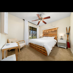 Queen bed made from pallets