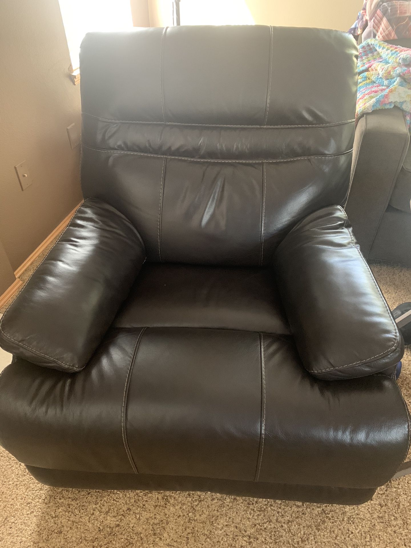 Dark Leather Recliner
