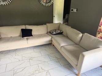 White sectional couches