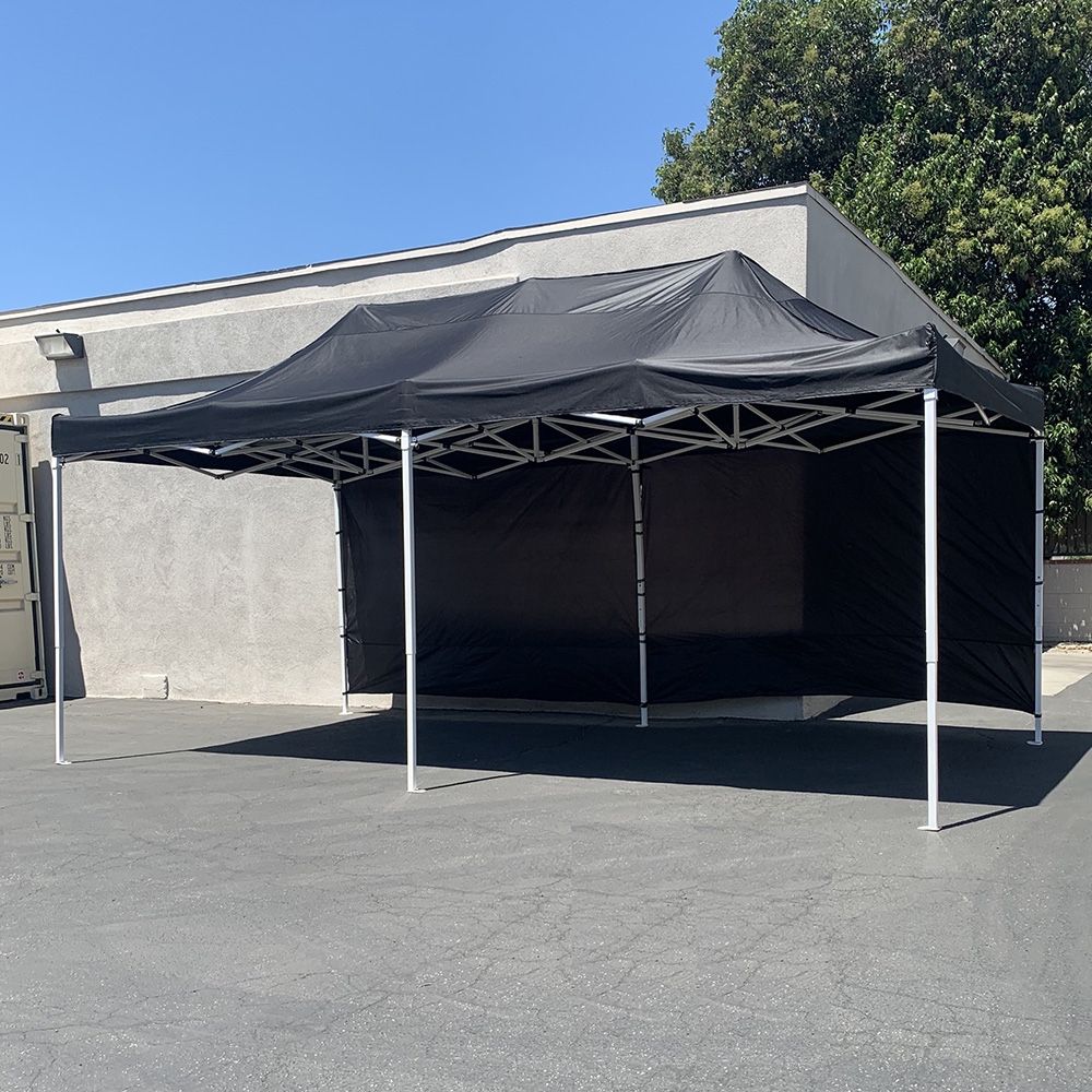 $185 (New) Heavy duty canopy 10x20 ft with (2 sidewalls) ez popup outdoor gazebo carry bag (red or blue)