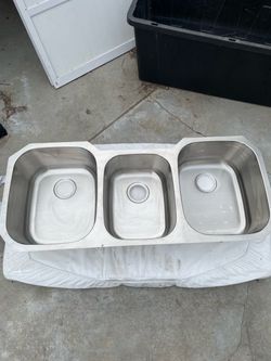 48 inch undermount stainless steel triple sink