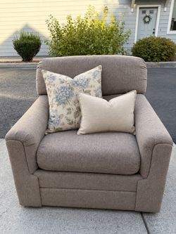 Large Comfortable Beige Armchair - Free Local Delivery