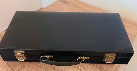 Vintage-style poker chip set in a sturdy black carrying case