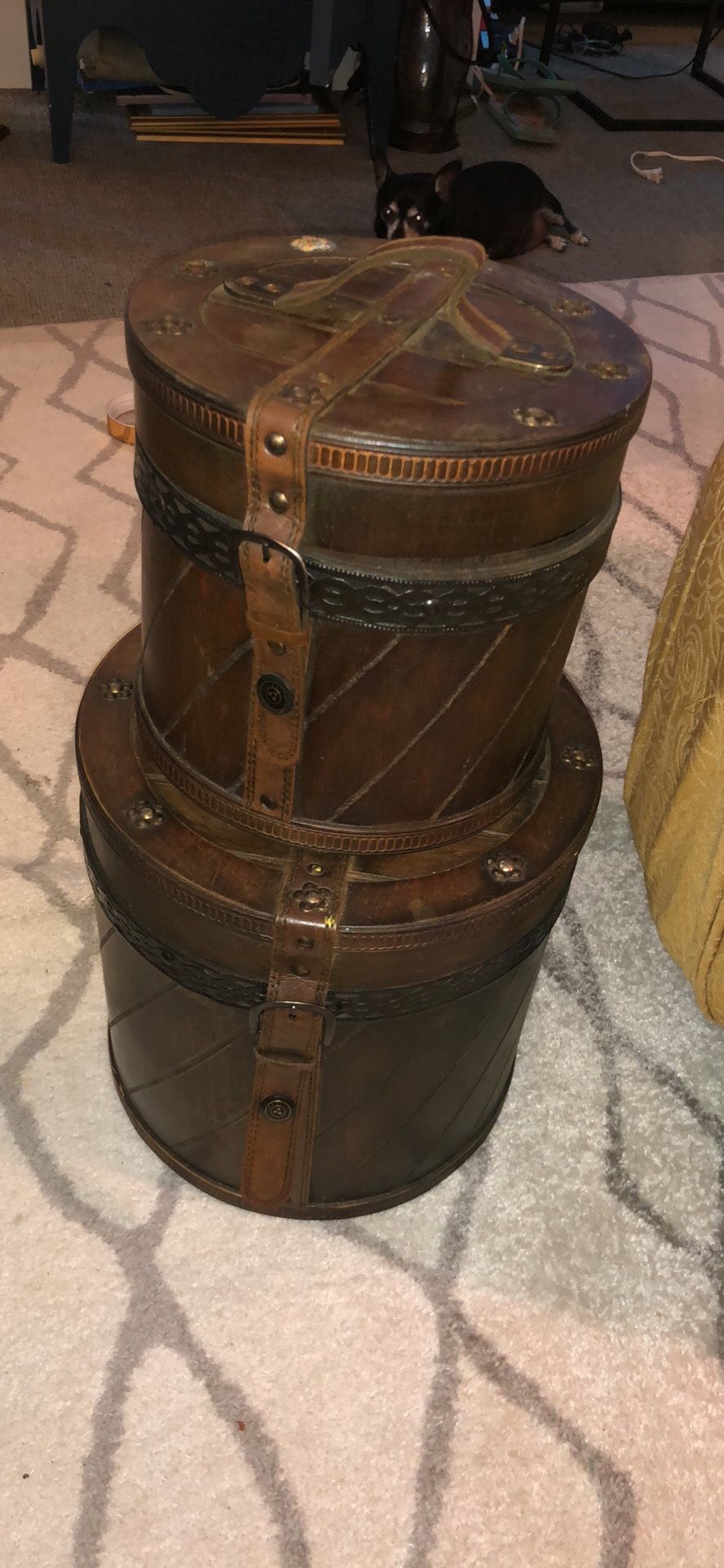 Round Vintage Trunks