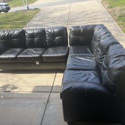 Leather sectional