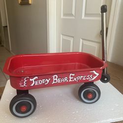 Mini Red Wagon 12.5"L X 7.5"W  X 5.5"T Doll Toy Teddy Bear Express Pretend Play