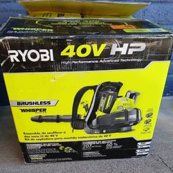 BACKPACK BLOWER RYOBI 40V BATTERY AND CHARGER INCLUDED 