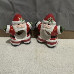 Christmas Vintage Napkin Ring Holders Set Of 2.