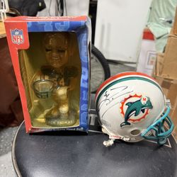 Zach Thomas Signed Helmet And Bobble Head