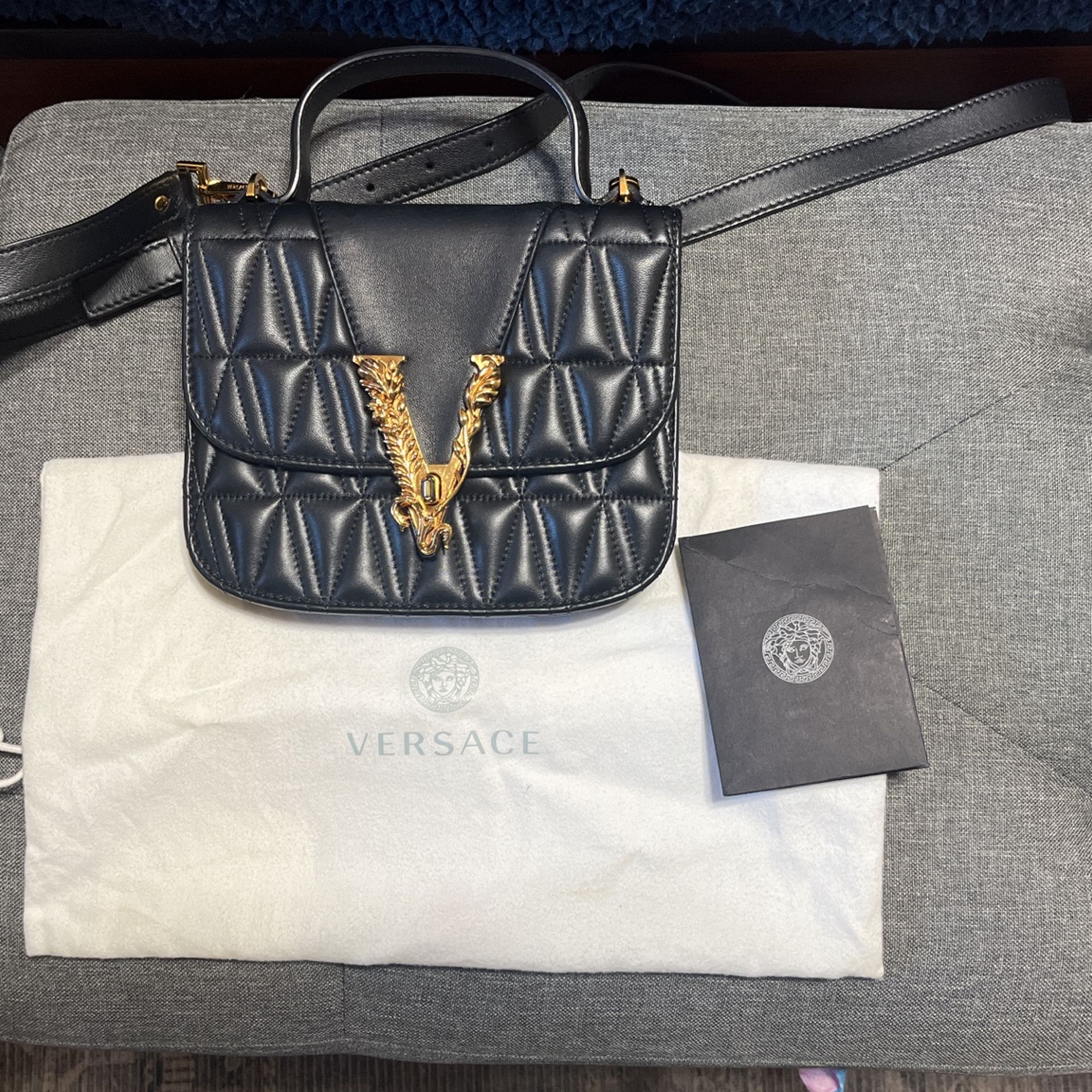 VERSACE BLACK LEATHER PURSE
