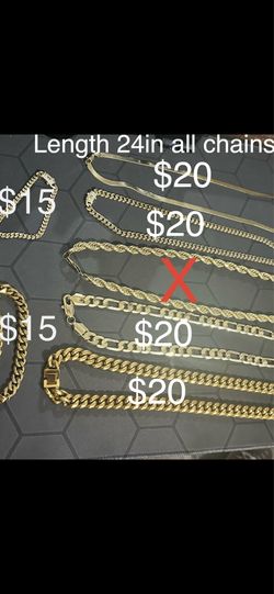Gold plated chains and bracelets