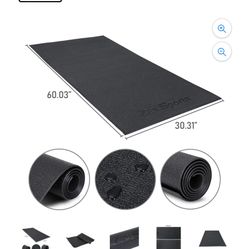 5x2.-ft Exercise Treadmill Mat,Equipment Mat, Waterproof 0.23'' Extra Thick Home Floor Protection Black