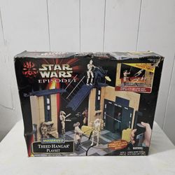 Star Wars 1999 Episode 1 Theed Hangar Playset Box Not Sealed But All Pieces Inside Are New Open Box New 