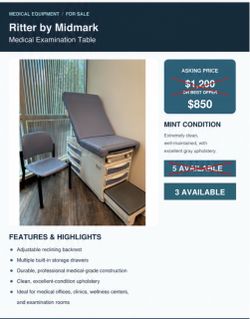 Ritter Examination Tables