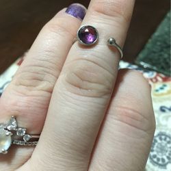Rutile In Amethyst Ring