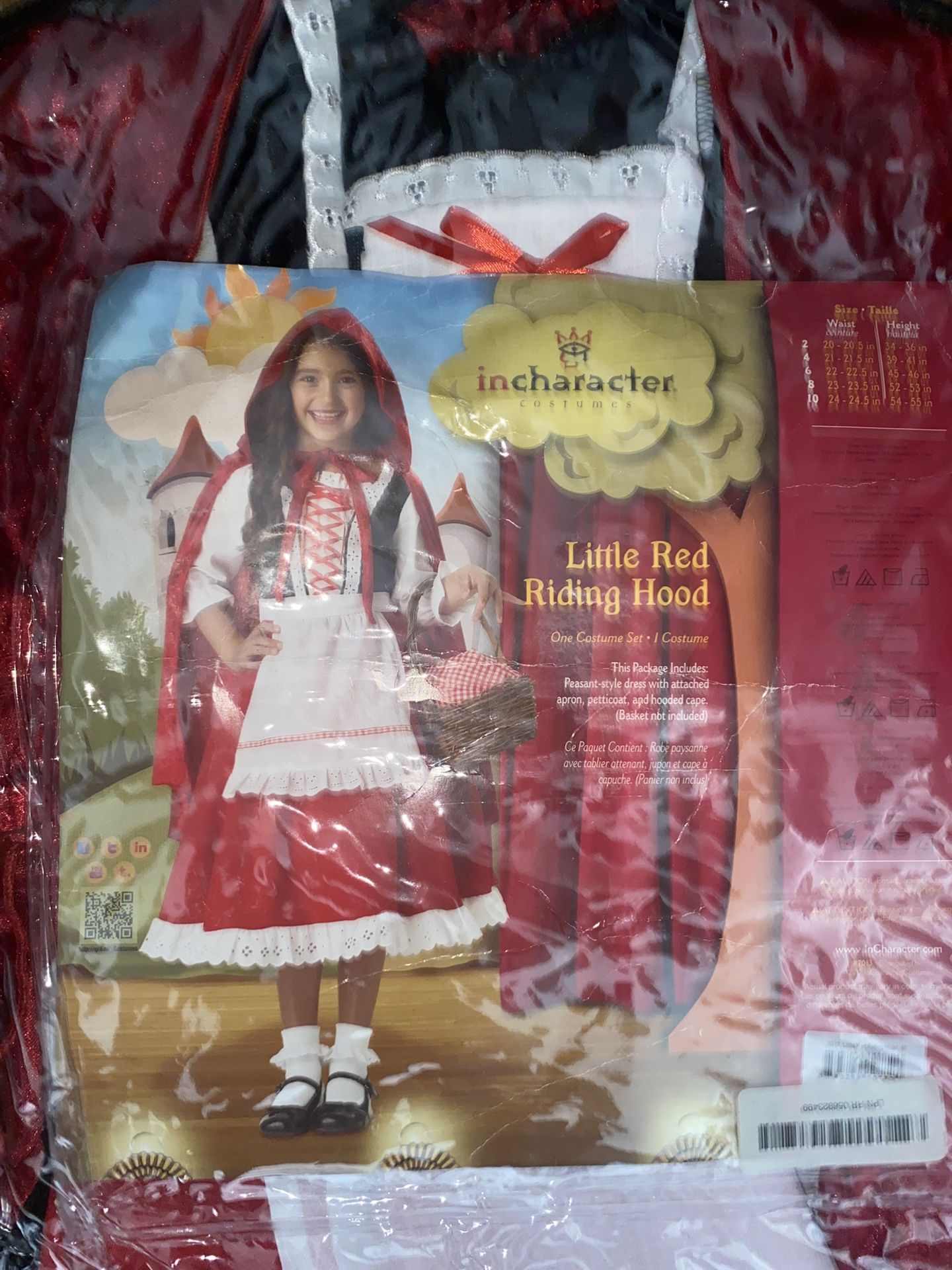 Incharacter Costumes Girls' Little Red Riding Hood Costume Brand New