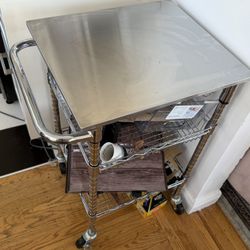 Stainless Steel Rolling Utility Cart 